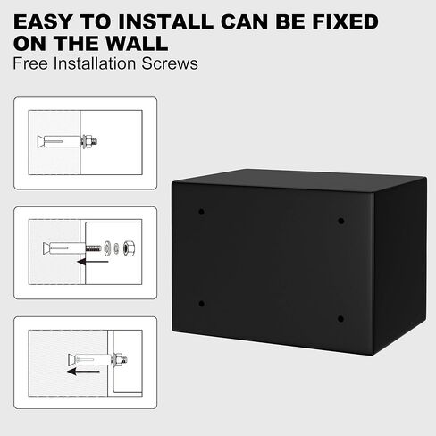 مزيج القفل مربع آمن للمنزل والمكاتب | صندوق أمان مفتاح ومفتاح صغير مع ضوء المستشعر ، تخزين بطانة شعر للمجوهرات ، النقد ، المستندات - 0.5cu.ft in Kuwait