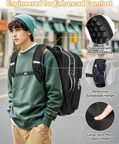 MATEIN Travel Laptop Backpack with Multiple Pockets, Heavy Duty Commuter Backpack Fits 17 Inch Laptop, TSA Large Travel Bag with Shoe Compartment, Water Resistant Padded Computer Rucksack for Outdoor in Saudi Arabia