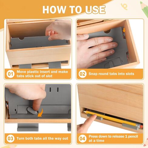 Aigybobo Pencil Dispenser for Classroom, Wooden Pencil Holder for Desk, Teacher Must Haves for Organization and Storage, Pencils Straw Dispenser for Classroom Office Kitchen Restaurant (Black) in Saudi Arabia