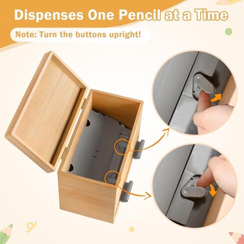 Aigybobo Pencil Dispenser for Classroom, Wooden Pencil Holder for Desk, Teacher Must Haves for Organization and Storage, Pencils Straw Dispenser for Classroom Office Kitchen Restaurant (Black) in Saudi Arabia