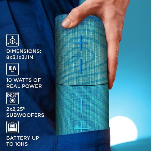 Stromberg-Twin 2-in-1 Mini Portable Bluetooth Speaker ، 10W Power ، 10 ساعات وقت ، Sky Blue و Red in Kuwait