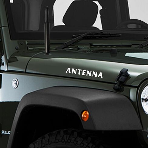 Chrome Bullet Antenna 50 Cal Bullet Car Truck Antenna Truck Accessories Silverado 1500 Ford F150 Dodge Ram 1500 GMC Sierra 1500 Ranger Short Replacement Antena para Carro (Chrome, 5.5inch) in Kuwait