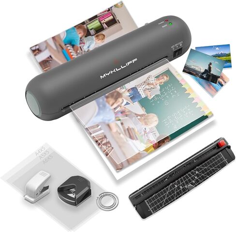 Laminator Machine 9-Inch Portable Thermal Laminater with Hot & Cold Modes, A4 Small Laminating Machine with ABS Jam-Release, 3-Min Warm-Up, 6-in-1 Photo Laminator Kit for Office & Classroom Blue-Gray in Saudi Arabia