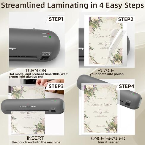 Laminator Machine 9-Inch Portable Thermal Laminater with Hot & Cold Modes, A4 Small Laminating Machine with ABS Jam-Release, 3-Min Warm-Up, 6-in-1 Photo Laminator Kit for Office & Classroom Blue-Gray in Saudi Arabia