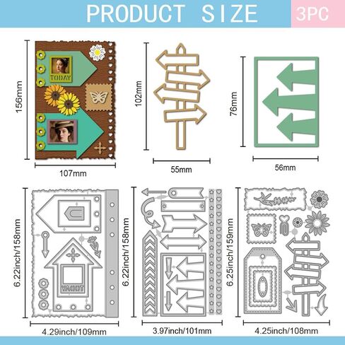 GLOBLELAND Slot Pocket Frame Cutting Dies for DIY Scrapbooking Metal Bookmarks Cut Dies Slot Tag Die Cuts for Card Making Embossing in Saudi Arabia