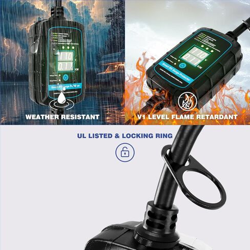 30 AMP RV Surge Protector ، FesticReamy 8500J Circuit Analyzer with Waterproof Cover RV Plug Pluge Adapter Protector for Camping Travel Trailers (P5-30A) in Kuwait