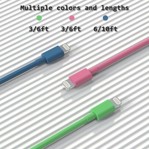 كبل Qiruoz Lightning Cable 6 عبوات [Apple MFI معتمد] مجموعة شاحن iPhone - 3/6/10 قدمًا من الأسلاك الشحن السريعة النايلون المضفرة لـ iPhone 14/13/11/11/x/8/7/plus/pro/max ، iPad ، iPod (Black/Gray/Orange) in Kuwait