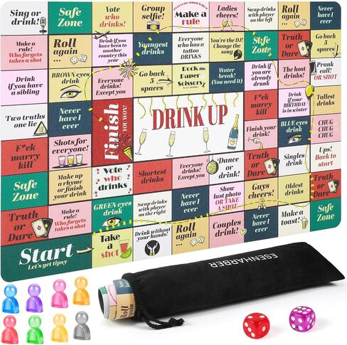 Drink Up Board Game ، وألعاب الشرب للبالغين ، ومثالية للبنات Night Out ، وألعاب البالغين ليل Game Night ، وألعاب الحفلات (2-8 لاعبين ، 21 عامًا) in Kuwait