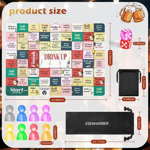 Drink Up Board Game ، وألعاب الشرب للبالغين ، ومثالية للبنات Night Out ، وألعاب البالغين ليل Game Night ، وألعاب الحفلات (2-8 لاعبين ، 21 عامًا) in Kuwait