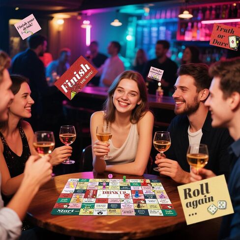 Drink Up Board Game ، وألعاب الشرب للبالغين ، ومثالية للبنات Night Out ، وألعاب البالغين ليل Game Night ، وألعاب الحفلات (2-8 لاعبين ، 21 عامًا) in Kuwait