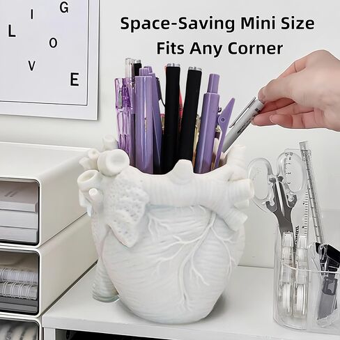 حامل القلم على شكل قلب للملحقات المكتبية والديكور المكتبي ، حامل قلم رصاص لمنظمي المكتب ، إكسسوارات المكتب المدمجة للنساء والرجال ، كأس رصاص للمدرسة ، المكتب ، المنزل (أحمر) in Kuwait