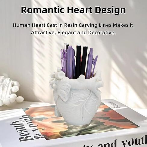 حامل القلم على شكل قلب للملحقات المكتبية والديكور المكتبي ، حامل قلم رصاص لمنظمي المكتب ، إكسسوارات المكتب المدمجة للنساء والرجال ، كأس رصاص للمدرسة ، المكتب ، المنزل (أحمر) in Kuwait