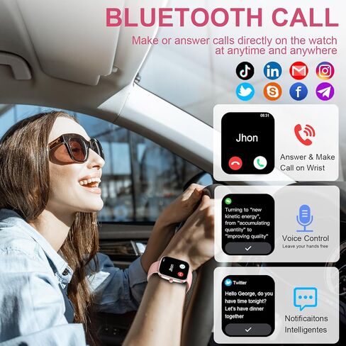 Smart Watch, 1.91" Smartwatch for Men Women (Answer/Make Call), Fitness Tracker with 100+ Sport Modes, IP68 Waterproof, Heart Rate/Sleep Monitor, Spo2, Pedometer, Activity Tracker for Android iOS in Kuwait