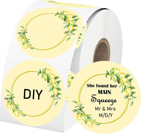 2 Inch She Found Her Main Squeeze Lemon Labels Made Just for You Lemon Stickers - Lemon Wedding Thank You Stickers Lemon Stickers for Bridal Shower Party Favors 120 Pcs (120) in Saudi Arabia