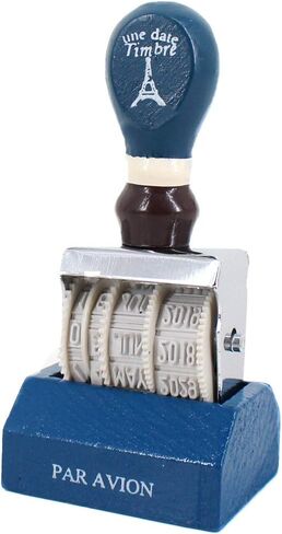 Sun Kea Roller Date Stamp Retro Heavy Duty Seals with Wooden Handle & Base(Random Color) in Saudi Arabia