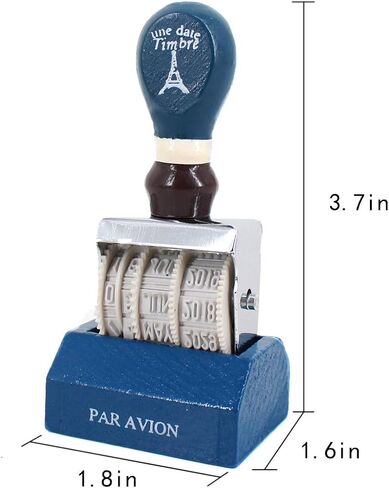 Sun Kea Roller Date Stamp Retro Heavy Duty Seals with Wooden Handle & Base(Random Color) in Saudi Arabia
