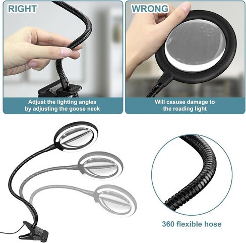 5X Rechargeable Magnifying Glass with Light and Stand, Dimmable Lighted Magnifying Lamp Glass for Reading, Close Work, Hobbies, Crafts - White in Kuwait