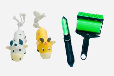 Squeaky Dog Chew Toys, Set of 2 Cow Shaped, with Rope in Saudi Arabia