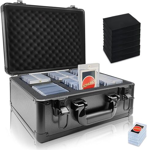 Graded Card Box - Aluminum Alloy 4-Row Graded Card Storage Box, Compatible with 110 Cardboards, Trading Collector Storage Box Case Fits PSA, BGS, SGC and Top Loaders in Saudi Arabia