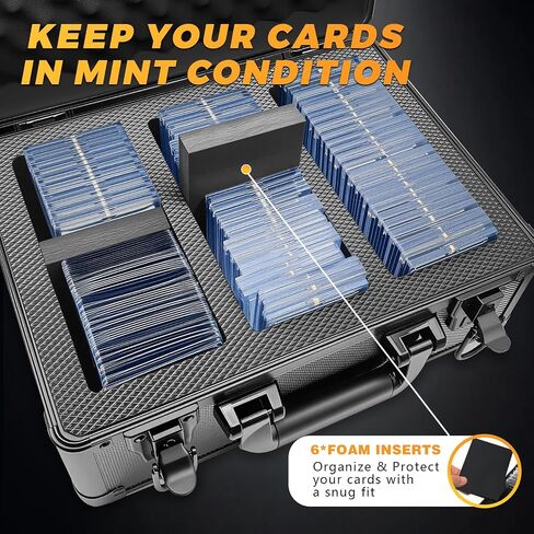 Graded Card Box - Aluminum Alloy 4-Row Graded Card Storage Box, Compatible with 110 Cardboards, Trading Collector Storage Box Case Fits PSA, BGS, SGC and Top Loaders in Saudi Arabia