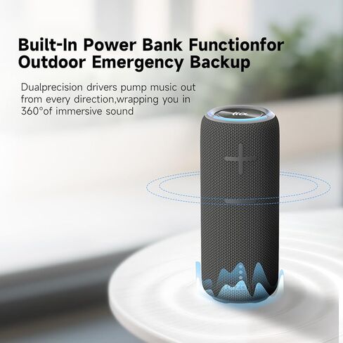 مكبر صوت بلوتوث المحمول ، 30W 360 ° الصوت المحيطي IPX7 مكبرات الصوت اللاسلكية المقاومة للماء ، مكبرات صوت عالية في الهواء الطلق TWS ، للشاطئ ، الحفلات ، هدية التخييم ، وقت اللعب 8H in Kuwait