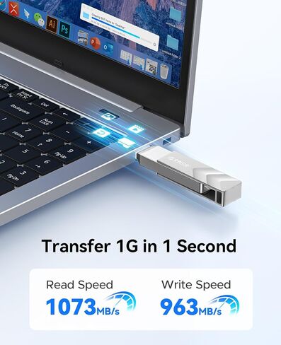 ORICO 1TB Portable Solid State Drive, 1050MB/s Dual-Port Rotating Metal External SSD with 90° Click-Stop, Reliable Storage for iPhone 16, 15 Series, Type-C Smartphone, Mac, Audio, Vehicle - A101 in Saudi Arabia