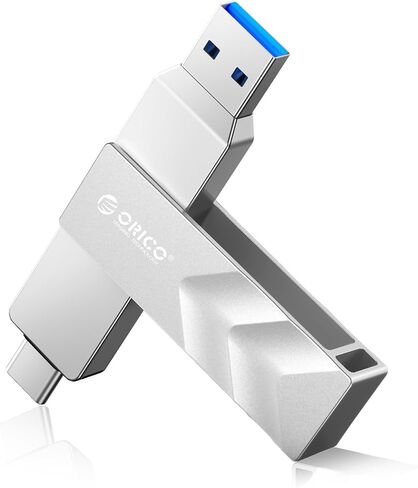 ORICO 1TB Portable Solid State Drive, 1050MB/s Dual-Port Rotating Metal External SSD with 90° Click-Stop, Reliable Storage for iPhone 16, 15 Series, Type-C Smartphone, Mac, Audio, Vehicle - A101 in Saudi Arabia