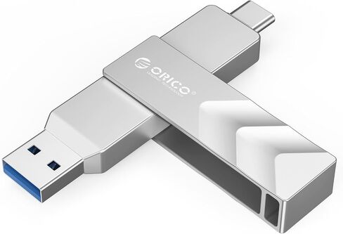 ORICO 1TB Portable Solid State Drive, 1050MB/s Dual-Port Rotating Metal External SSD with 90° Click-Stop, Reliable Storage for iPhone 16, 15 Series, Type-C Smartphone, Mac, Audio, Vehicle - A101 in Saudi Arabia