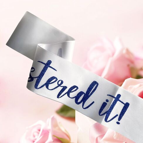 Graduation Mastered It Sash Class of 2025 Glitter Satin Sash for Masters Congrats Grad Decorations Grad Party Supplies,White Blue in Saudi Arabia