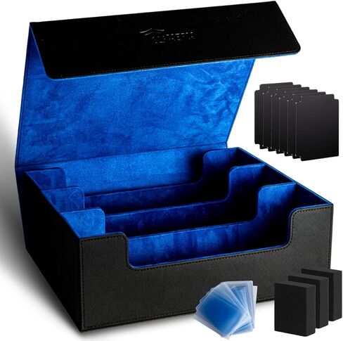 Trading Card Deck Box Storage Case - Holds 1800+ Cards, Magnetic Closure, Dividers for MTG, Yugioh, and Sports Card Collection in Kuwait