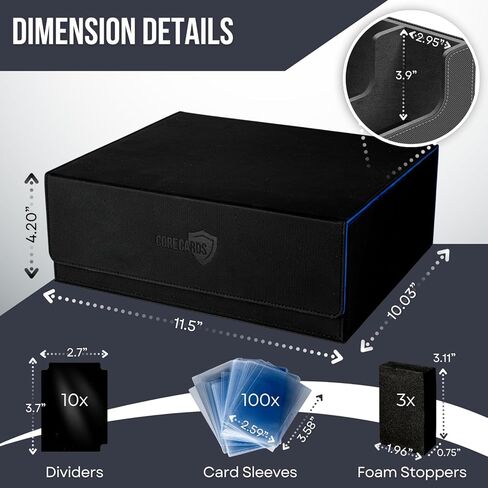 Trading Card Deck Box Storage Case - Holds 1800+ Cards, Magnetic Closure, Dividers for MTG, Yugioh, and Sports Card Collection in Kuwait