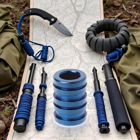 Parachute Cord Beads Lanyard Beads Titanium Paracord Bead for Knives Lanyard Pendant Paracord Beads EDC-Lanyard Spacers Set EDC-Lanyard Bead Set Paracord Tactical and Personal Defense (Blue) in Kuwait