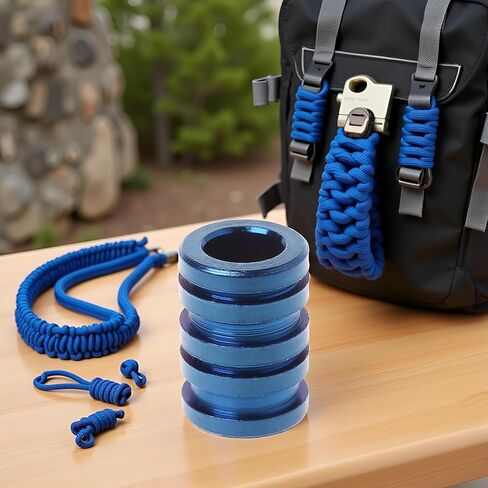 Parachute Cord Beads Lanyard Beads Titanium Paracord Bead for Knives Lanyard Pendant Paracord Beads EDC-Lanyard Spacers Set EDC-Lanyard Bead Set Paracord Tactical and Personal Defense (Blue) in Kuwait