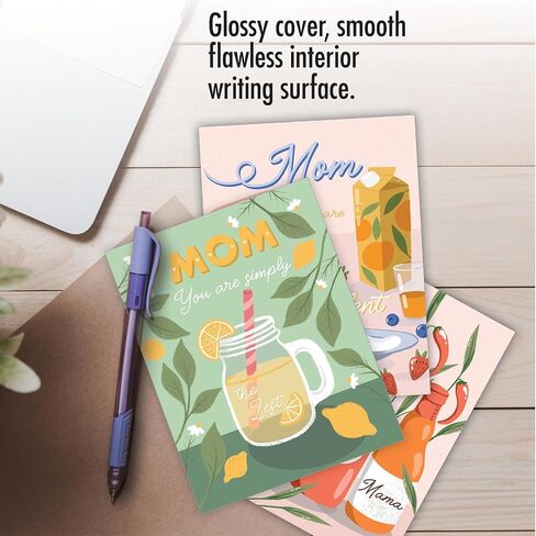 The Best Card Company - 20 Assorted Mother's Day Humor Cards Boxed Stationary Set, with Envelopes (4 x 5.12 Inch) - Loving Small Note Card Set - Mom Notes AM3138MDG-B2x10 in Kuwait