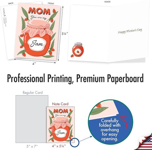 The Best Card Company - 20 Assorted Mother's Day Humor Cards Boxed Stationary Set, with Envelopes (4 x 5.12 Inch) - Loving Small Note Card Set - Mom Notes AM3138MDG-B2x10 in Kuwait