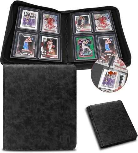 Toploader Binder, HYMENEX 4 Pocket Top Loader Card Storage Holds 112 Toploaders for Trading Cards 3" x 4" Rigid Card Holders and Sports Cards in Saudi Arabia