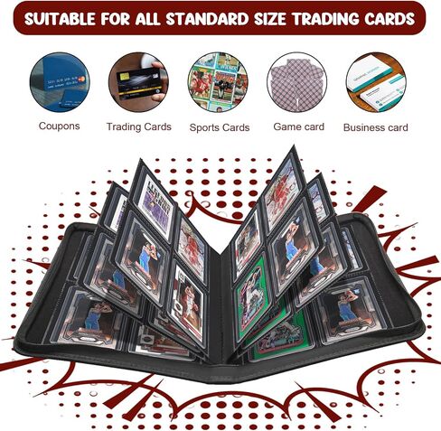 Toploader Binder, HYMENEX 4 Pocket Top Loader Card Storage Holds 112 Toploaders for Trading Cards 3" x 4" Rigid Card Holders and Sports Cards in Saudi Arabia