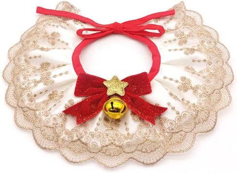 Pet lace bib Wedding Scarf Cat Teddy Neck Scarf Cute Dress up lace bib Bow Scarf Small pet boy Girls Cats Dogs in Saudi Arabia