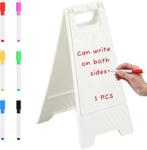 4 Pack a Frame Sandwich Board Sign with White Dry Erase Surface Double Sided Sidewalk Sign Chalkboard Easel Heavy Duty Plastic Dry Erase Poster Board for Outdoor Restaurant Cafe Shop Menu in Saudi Arabia