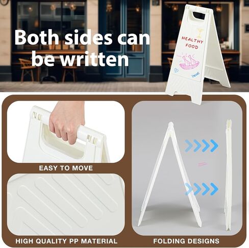 4 Pack a Frame Sandwich Board Sign with White Dry Erase Surface Double Sided Sidewalk Sign Chalkboard Easel Heavy Duty Plastic Dry Erase Poster Board for Outdoor Restaurant Cafe Shop Menu in Saudi Arabia