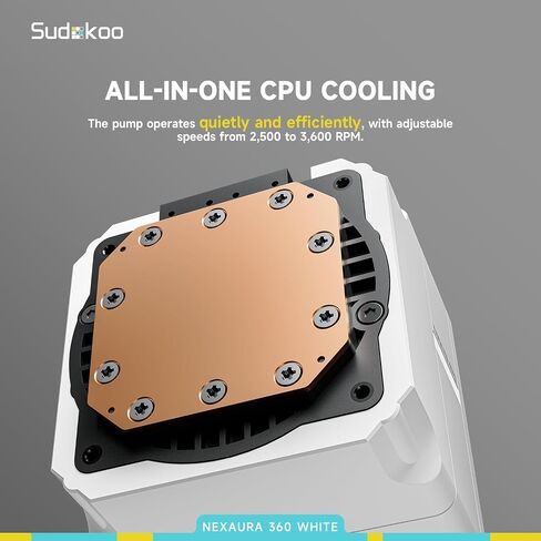 NEXAURA 240 Liquid CPU Cooler: 240mm AIO CPU Cooler with PWM Pump & ARGB Pump Head - Water Cooling with FDB Fans for Intel LGA 1851/1700/1200/115X AMD AM5/AM4 - Black in Saudi Arabia