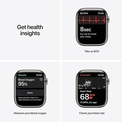 Apple Watch Series 7 GPS + Cellular, 45mm Midnight Aluminum Case with Midnight Sport Band - Regular (Renewed) in Kuwait