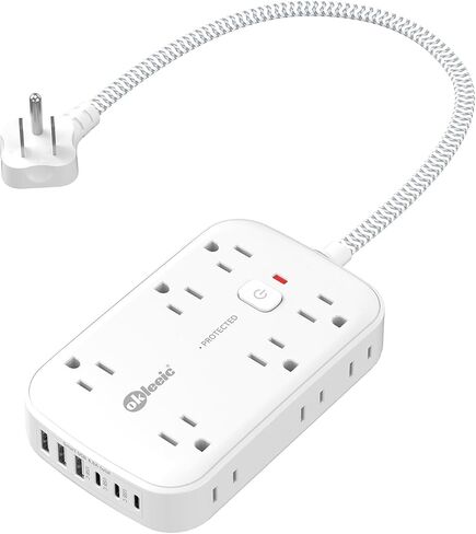 قطاع الطاقة مع USB ، واقي متسق للوقود المسطح سلك 5 أقدام ، و 12 منفذًا على نطاق واسع و 6 منافذ USB (3 USB C) شحن ، 3 موسع جانبي جدار لجهاز الكمبيوتر اللوحي المحمول أجهزة متعددة in Kuwait