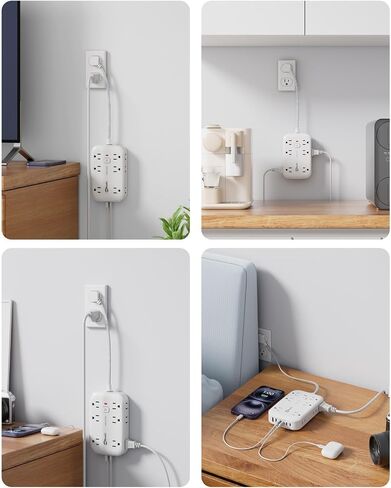 قطاع الطاقة مع USB ، واقي متسق للوقود المسطح سلك 5 أقدام ، و 12 منفذًا على نطاق واسع و 6 منافذ USB (3 USB C) شحن ، 3 موسع جانبي جدار لجهاز الكمبيوتر اللوحي المحمول أجهزة متعددة in Kuwait
