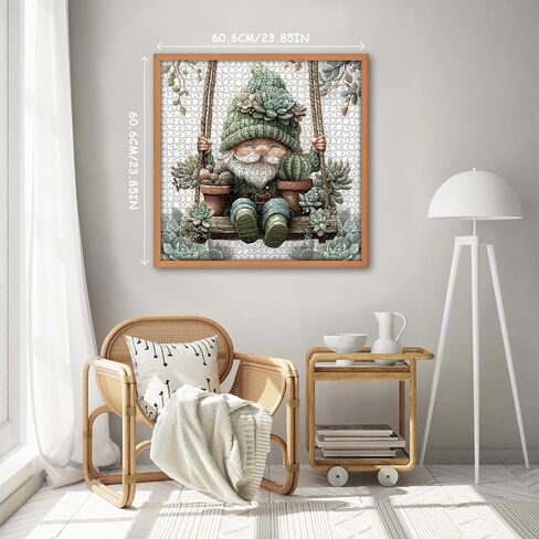 Funny Gnomes Puzzles for Adults 1000 Pieces, Nature Mushroom Butterfly Garden Themed, Cute Spring Gnome Flower Jigsaw Puzzles Challenge in Kuwait
