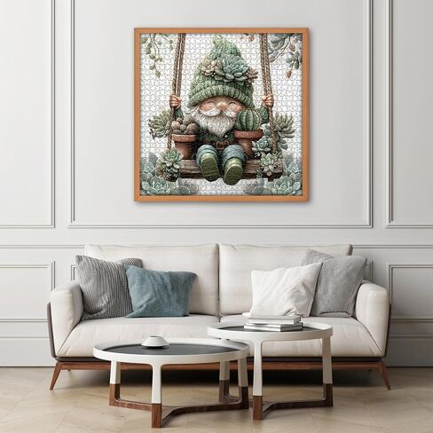 Funny Gnomes Puzzles for Adults 1000 Pieces, Nature Mushroom Butterfly Garden Themed, Cute Spring Gnome Flower Jigsaw Puzzles Challenge in Kuwait