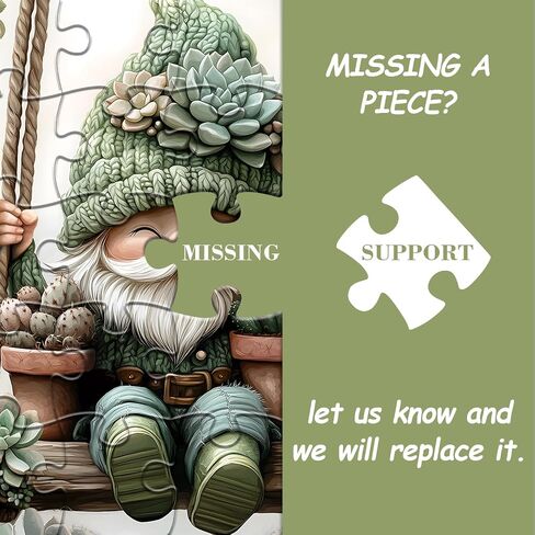 Funny Gnomes Puzzles for Adults 1000 Pieces, Nature Mushroom Butterfly Garden Themed, Cute Spring Gnome Flower Jigsaw Puzzles Challenge in Kuwait