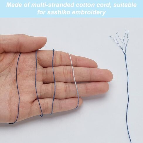 FREEBLOSS 4 Pcs Sashiko Thread Sashiko Skein 66 Yards Cotton Embroidery Thread Japanese Quilting & Embroidery Sashiko Kit Supplies Sewing Thread Sashiko Thread Blue Dyed Thread in Saudi Arabia