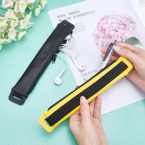 GORGECRAFT 2Pcs 2 Colors Elastic Pen Pouch PU Leather Colorful Adjustable Elasticated Band Pencil Holders Sleeve Pocket Case Organizer for Notebooks Hardcover Journals Planners Books in Saudi Arabia