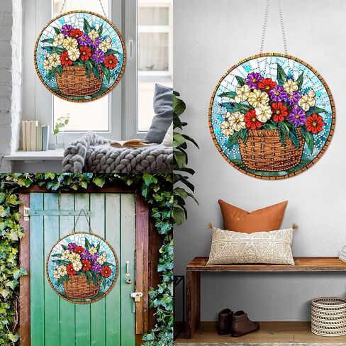 Diymood DIY Hanging Diamond Art Kits for Adults Lighthouse, Diamond Painting Kit Pendant Special Shaped Double Sided Acrylic Sun Catcher Board Wreath Pendants Canvas Window Wall Decor 7 x 7 Inch in Saudi Arabia